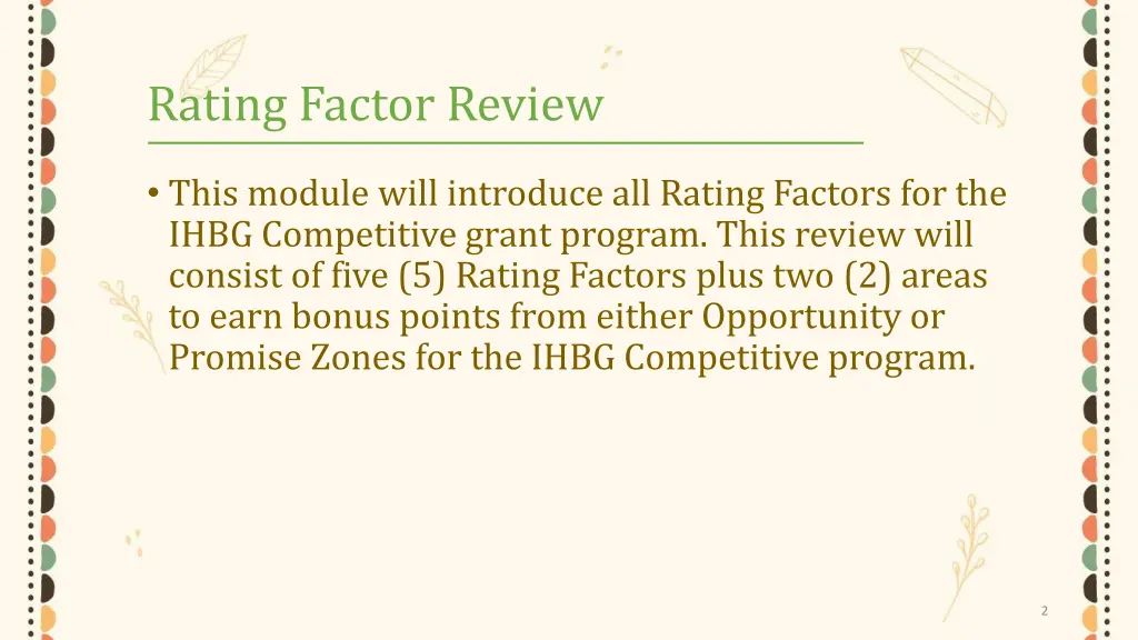 rating factor review