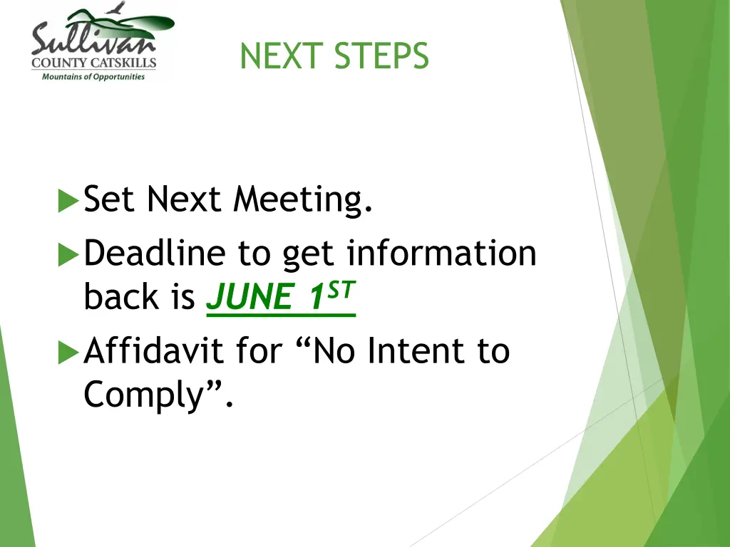 next steps