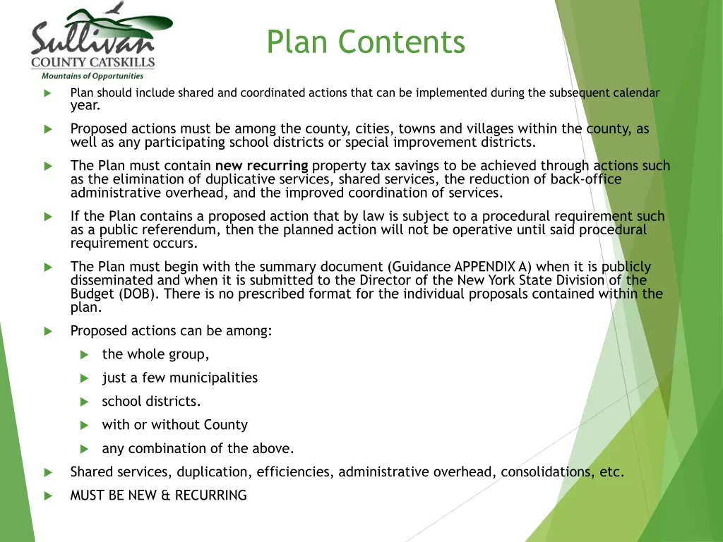plan contents