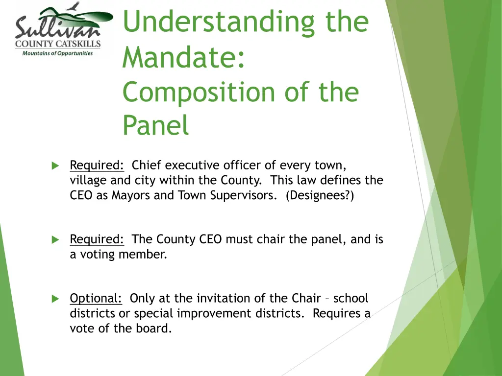 understanding the mandate composition of the panel