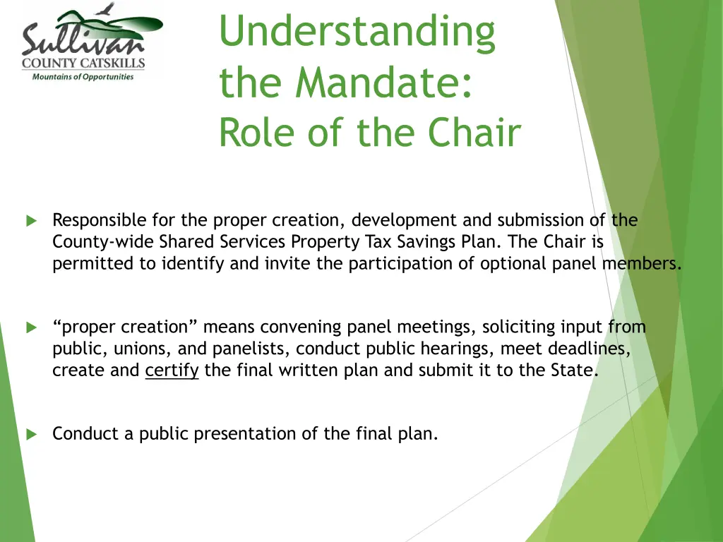 understanding the mandate role of the chair