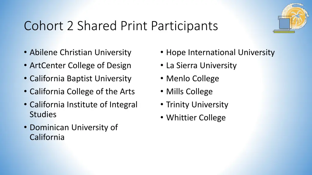 cohort 2 shared print participants