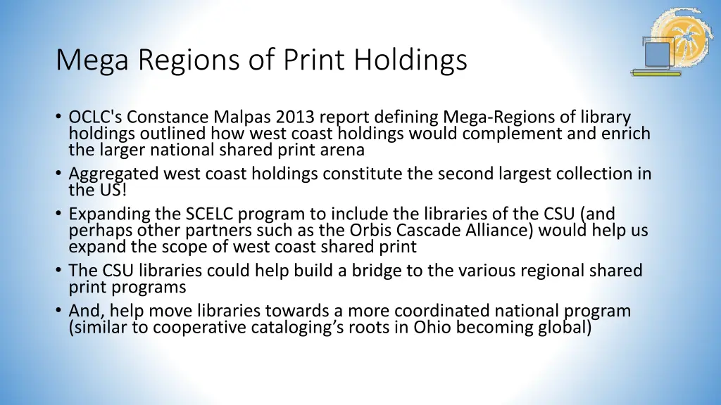 mega regions of print holdings