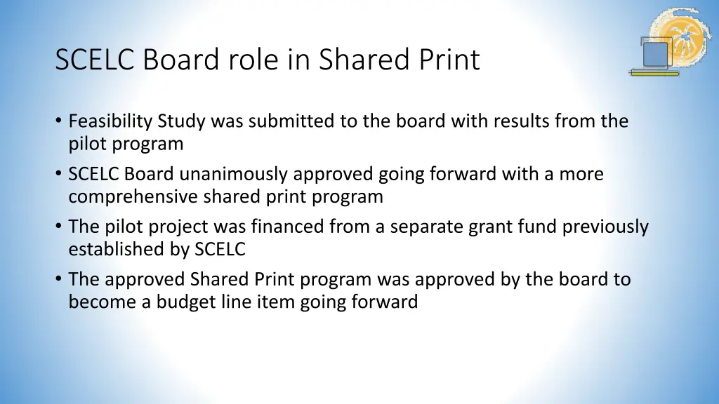 scelc board role in shared print