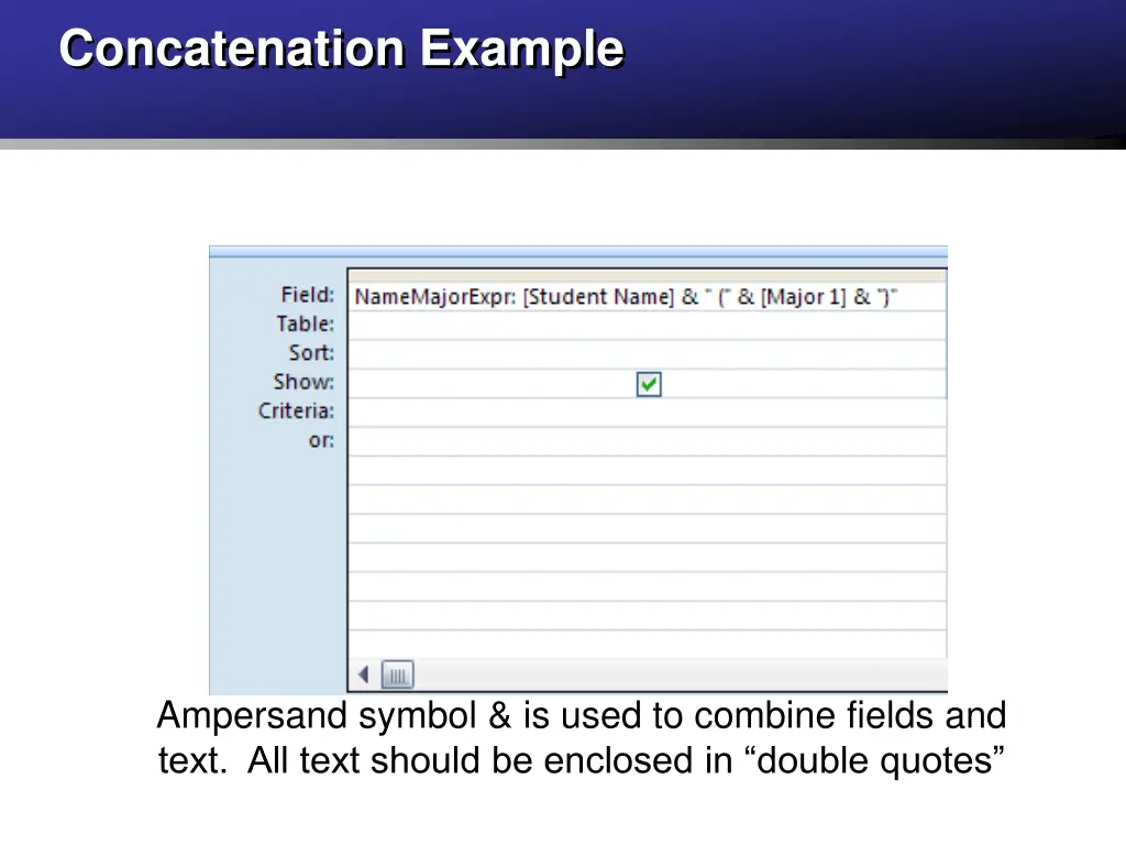 concatenation example