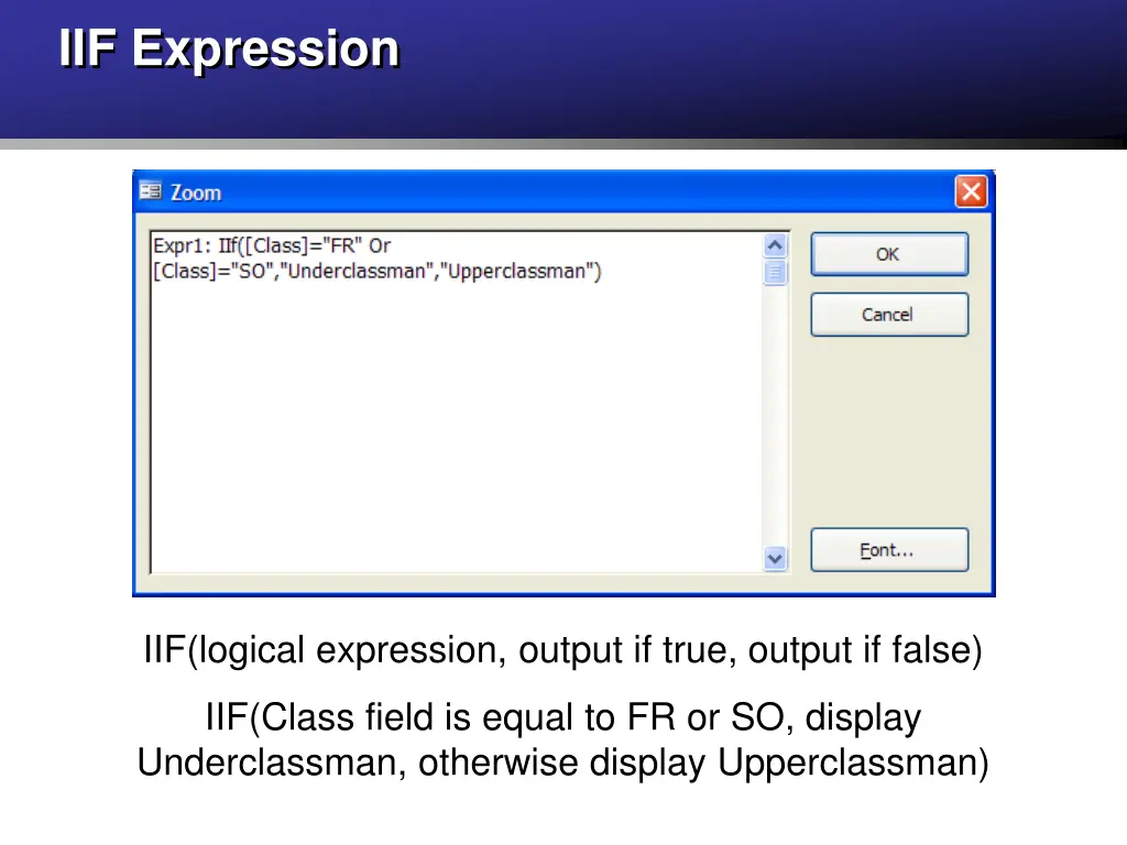 iif expression 1