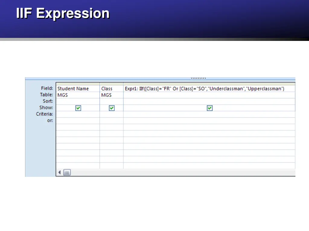 iif expression 2