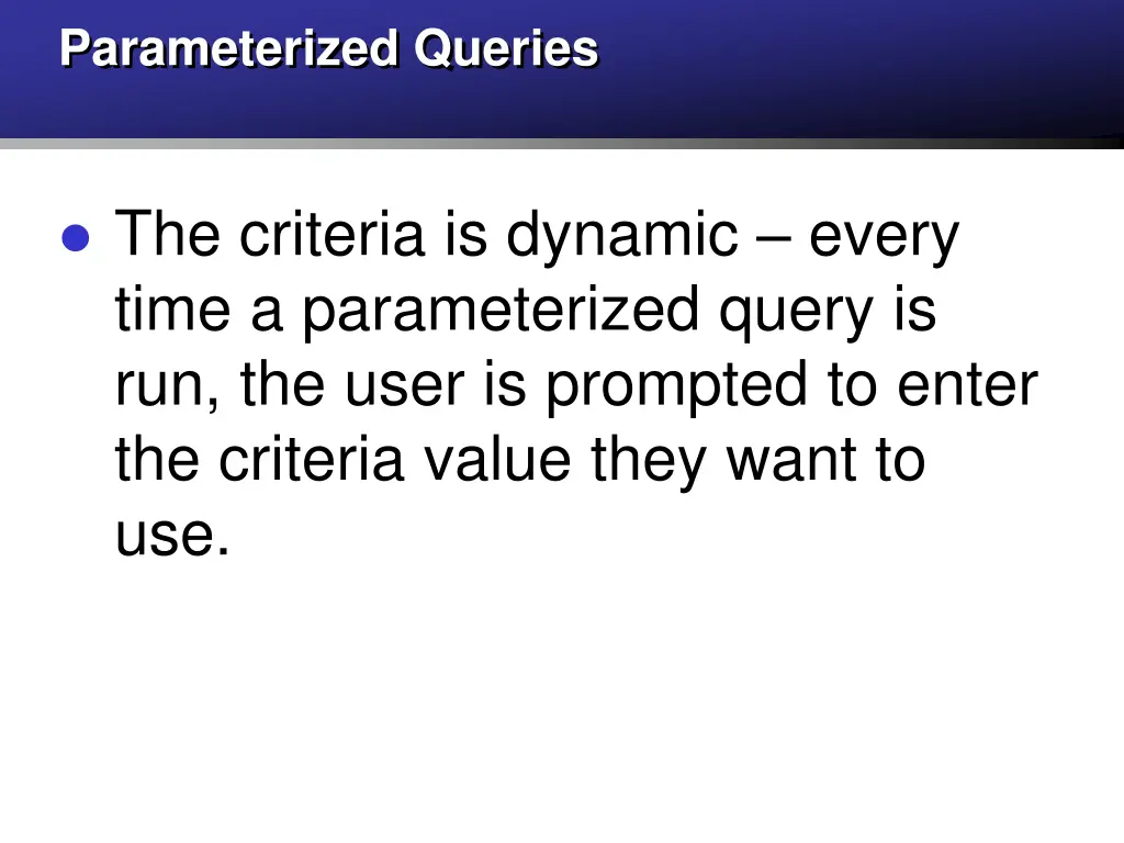 parameterized queries