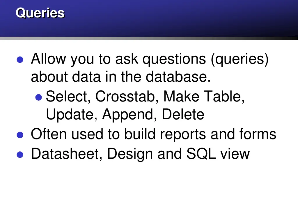 queries