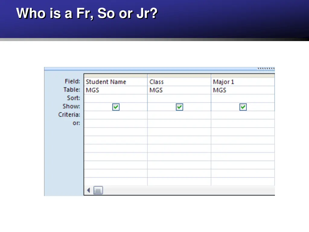 who is a fr so or jr 1