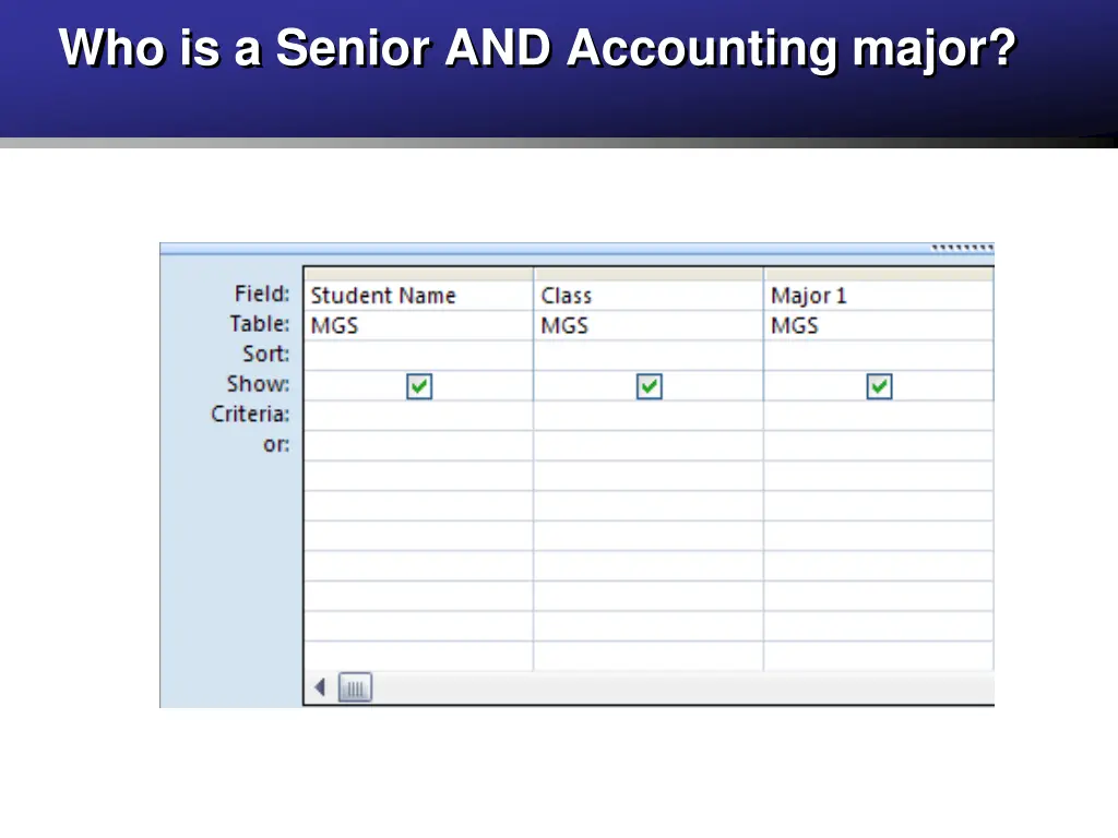 who is a senior and accounting major