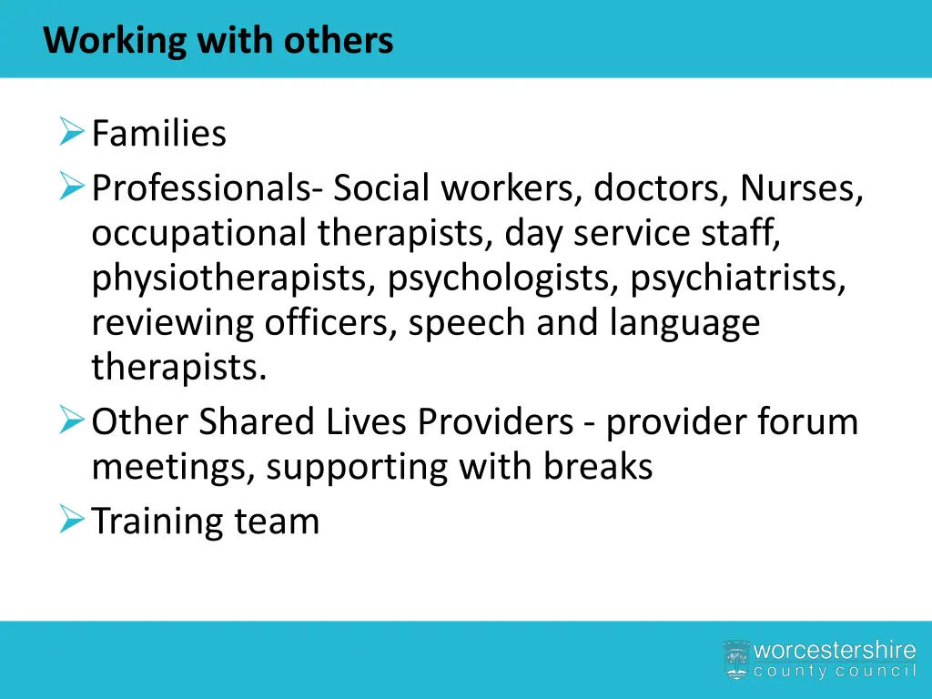 working with others