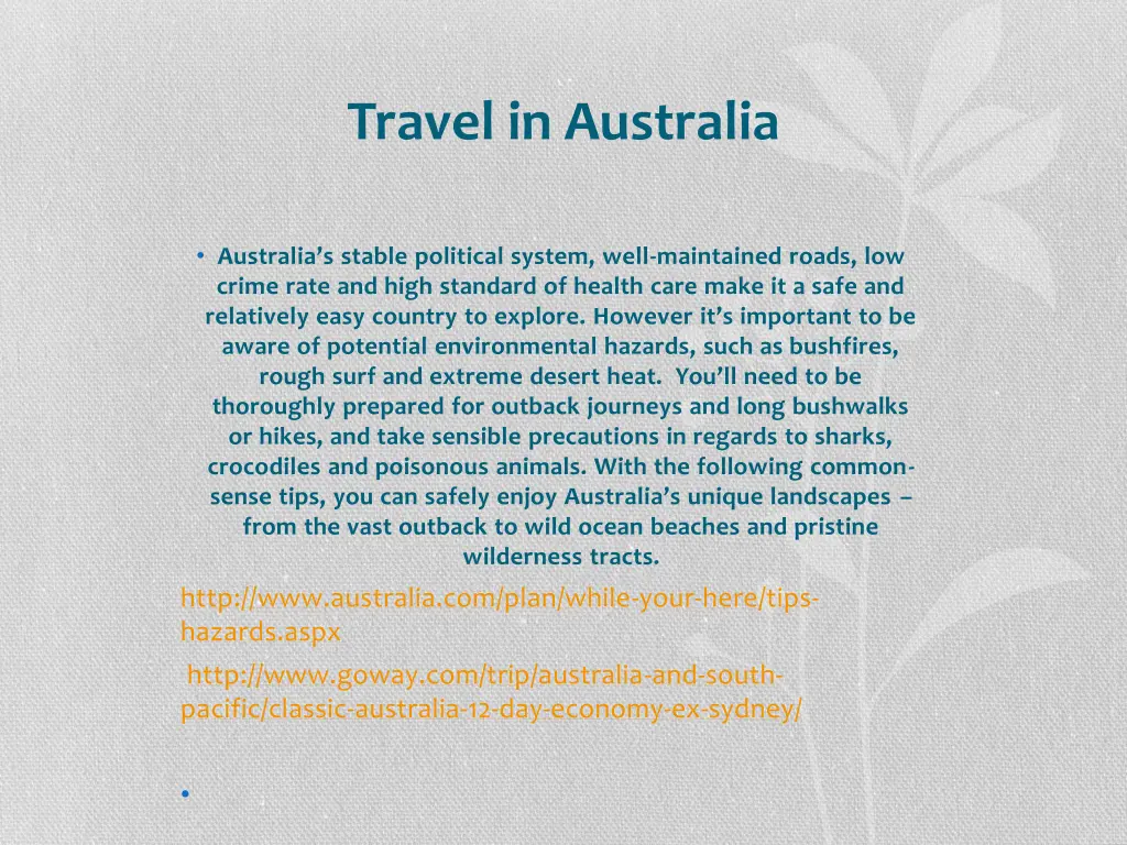 travel in australia
