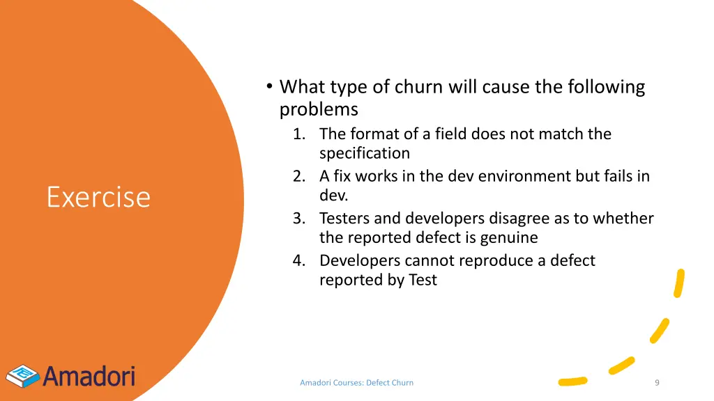 what type of churn will cause the following
