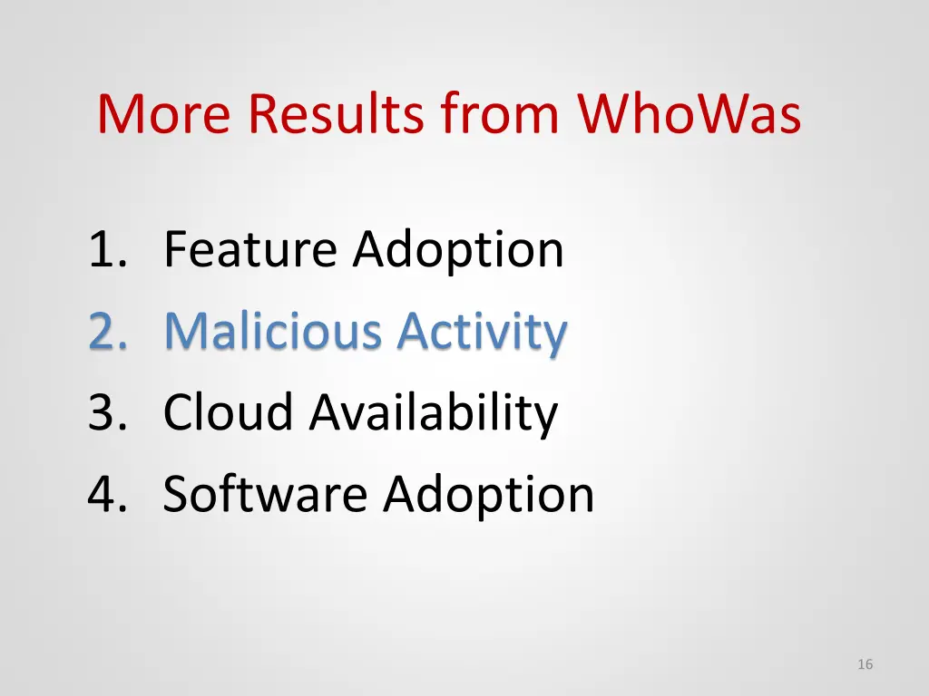 more results from whowas 2