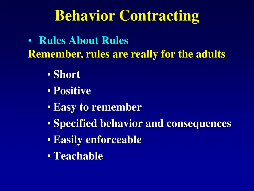 behavior contracting 1