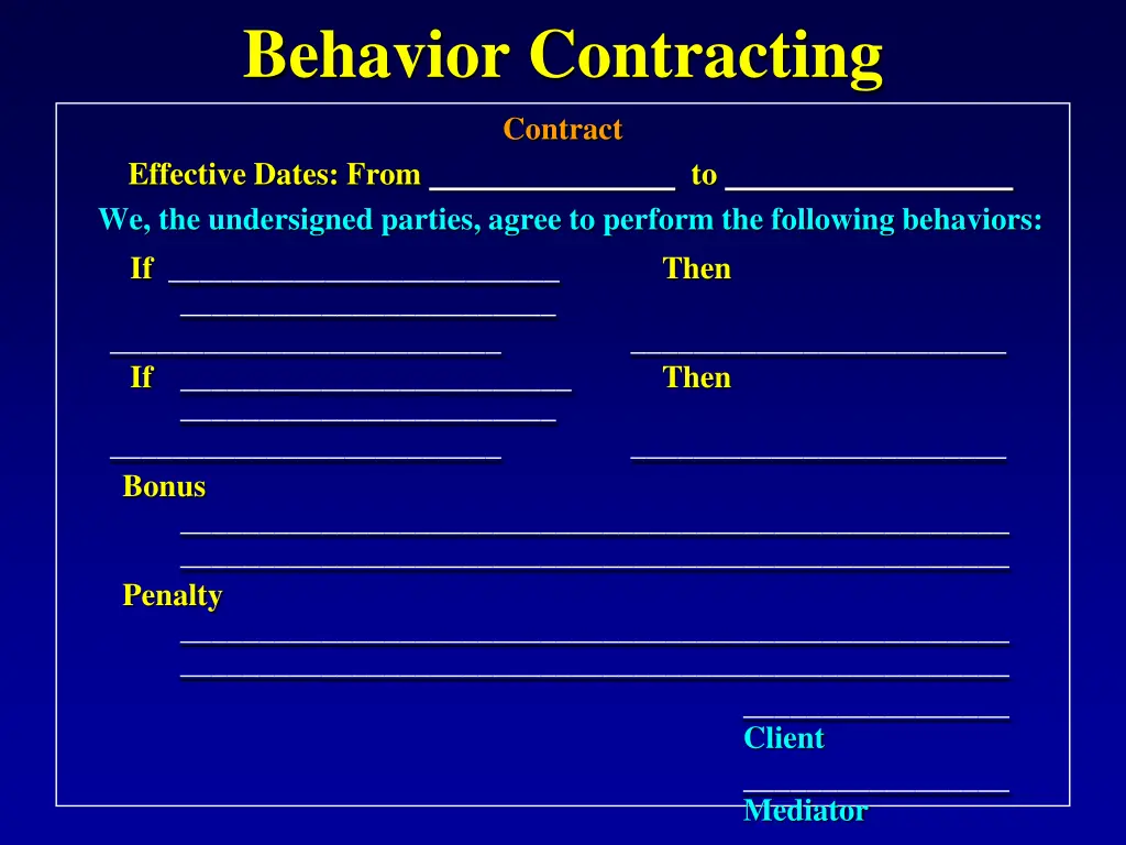behavior contracting 2