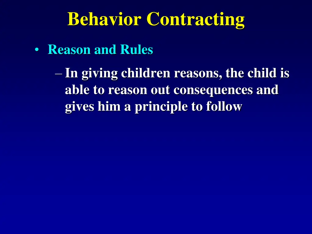 behavior contracting