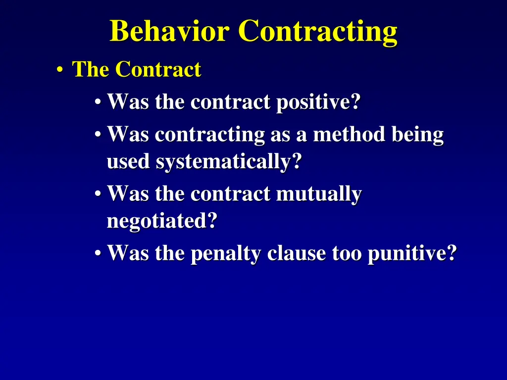 behavior contracting the contract 1