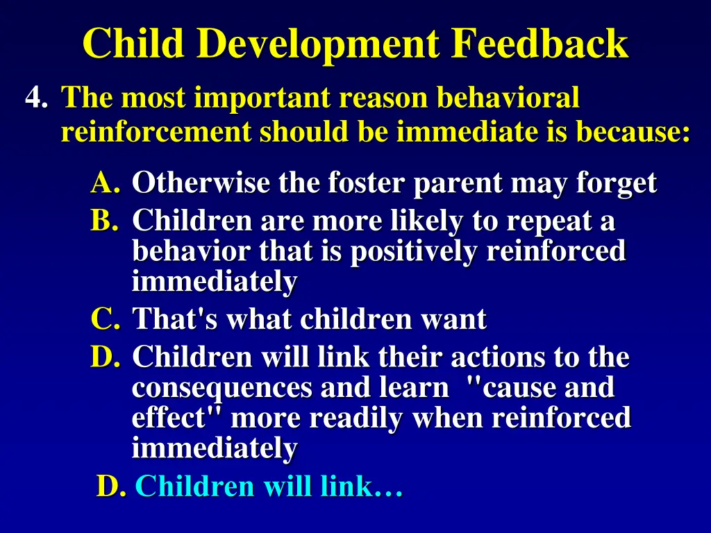 child development feedback 4 the most important