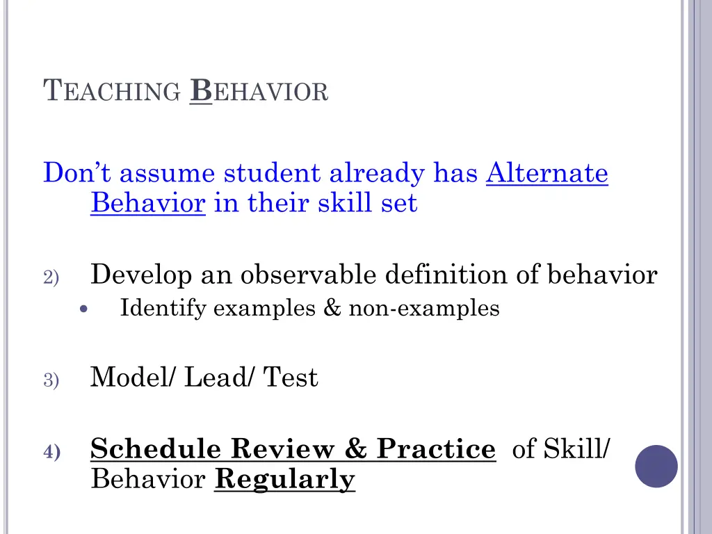 t eaching b ehavior 1