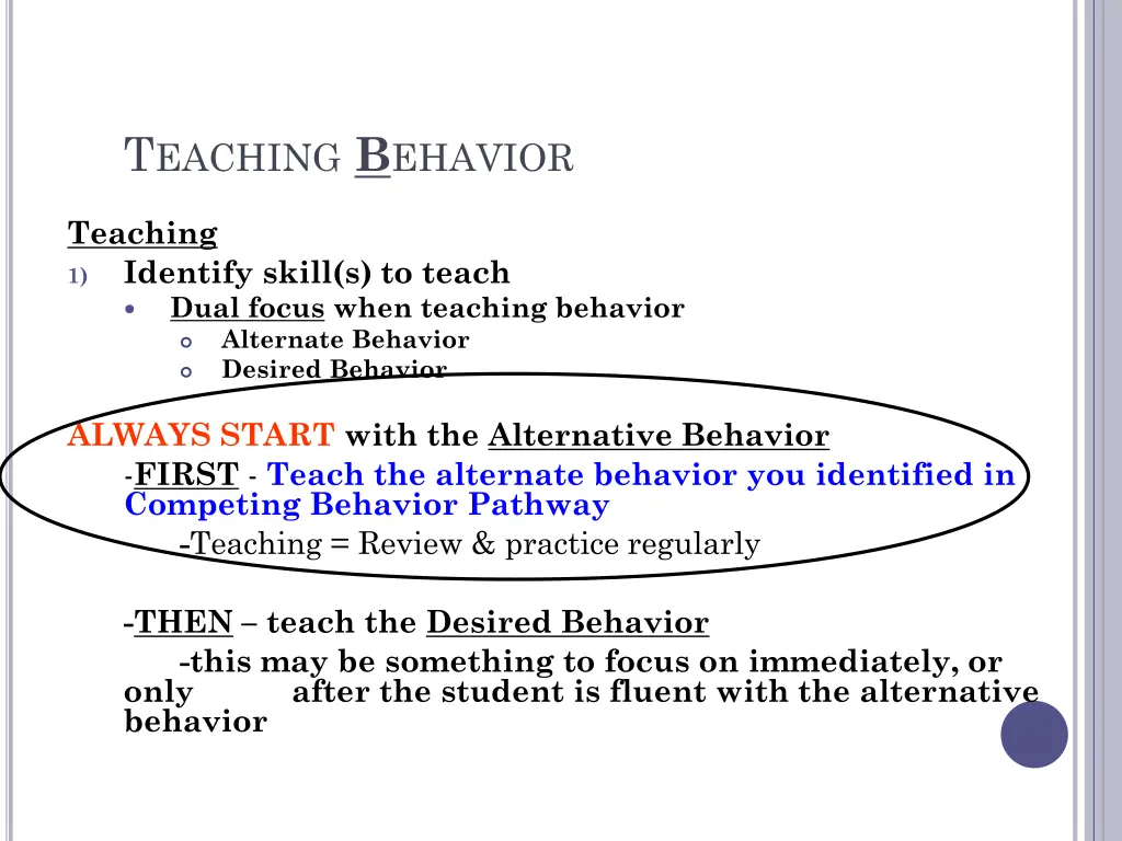t eaching b ehavior
