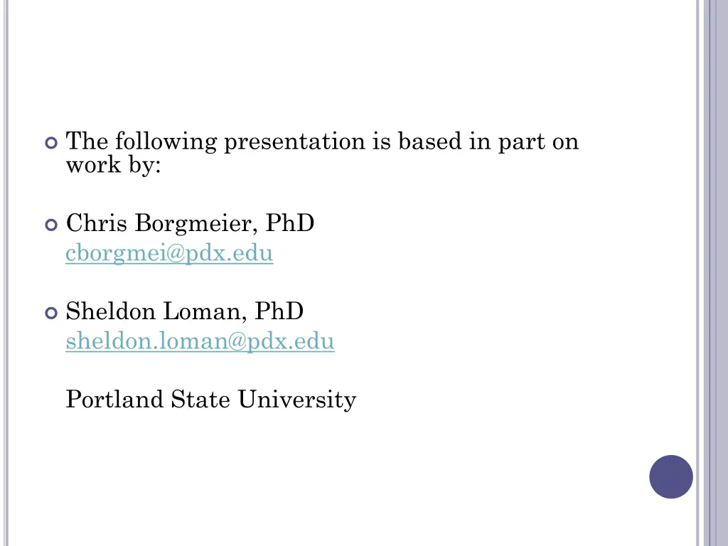 the following presentation is based in part