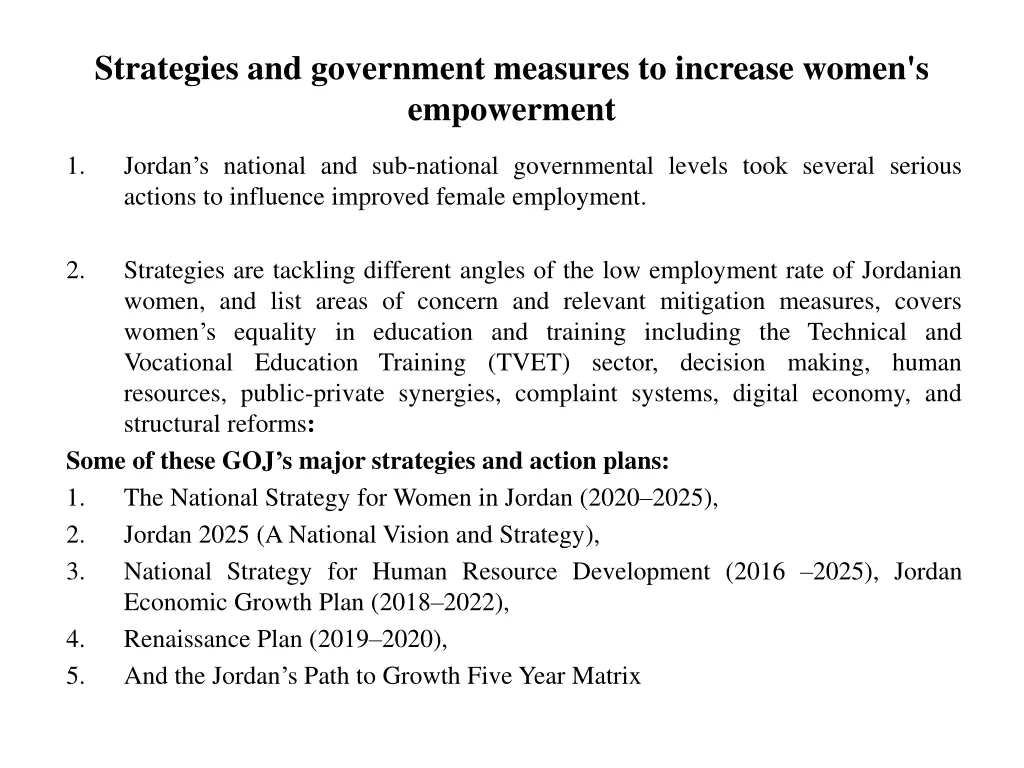 strategies and government measures to increase