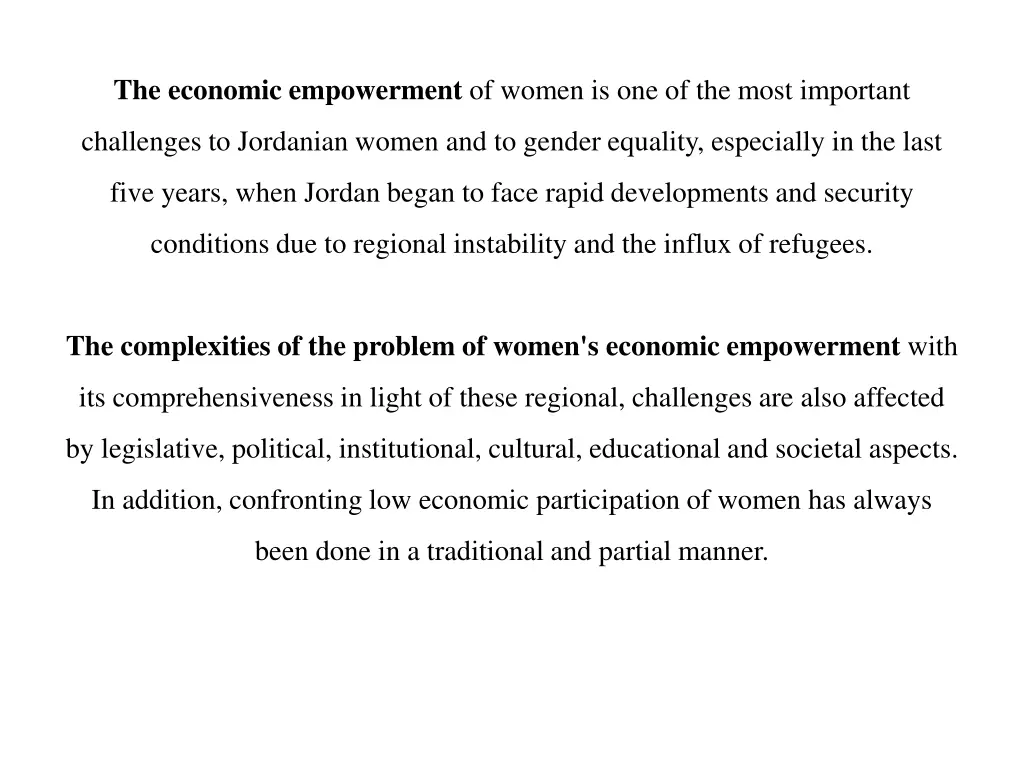 the economic empowerment of women