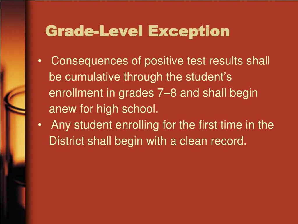 grade grade level exception level exception