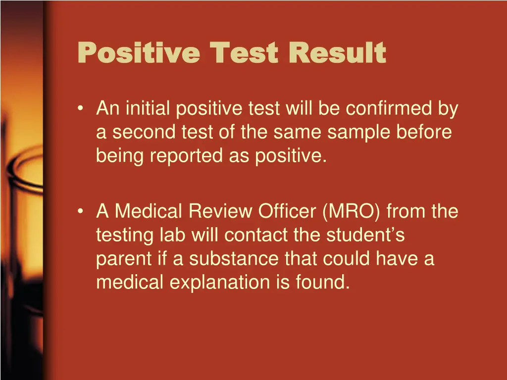 positive test result positive test result