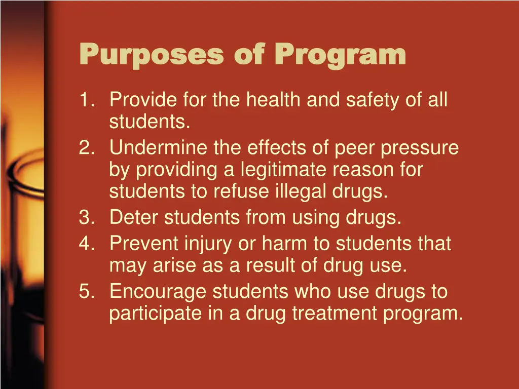 purposes of program purposes of program
