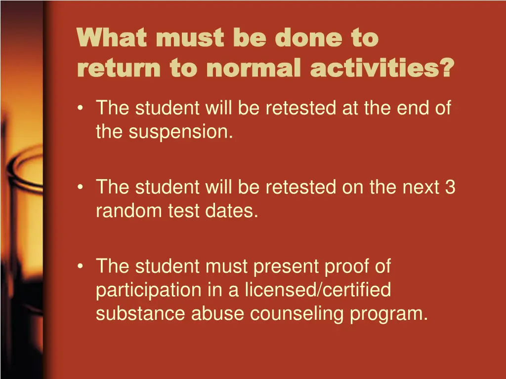 what must be done to what must be done to return
