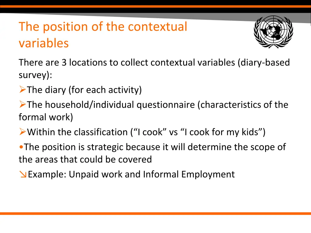 the position of the contextual variables