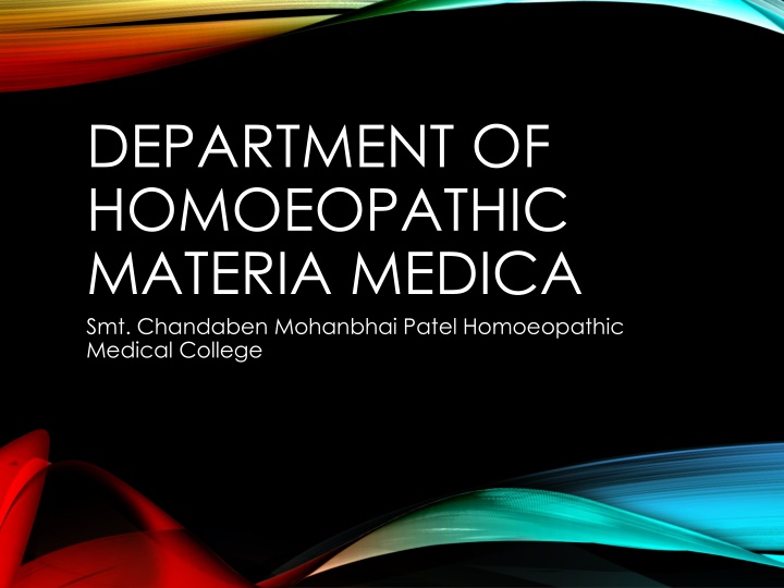 department of homoeopathic materia medica