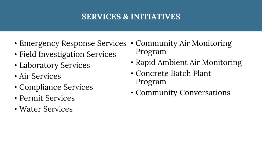 services initiatives