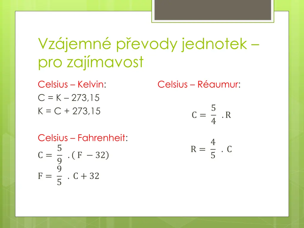 vz jemn p evody jednotek pro zaj mavost