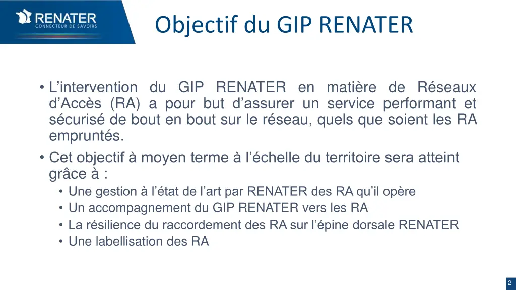 objectif du gip renater