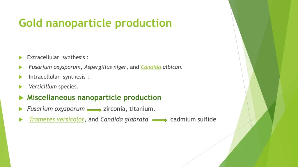 gold nanoparticle production