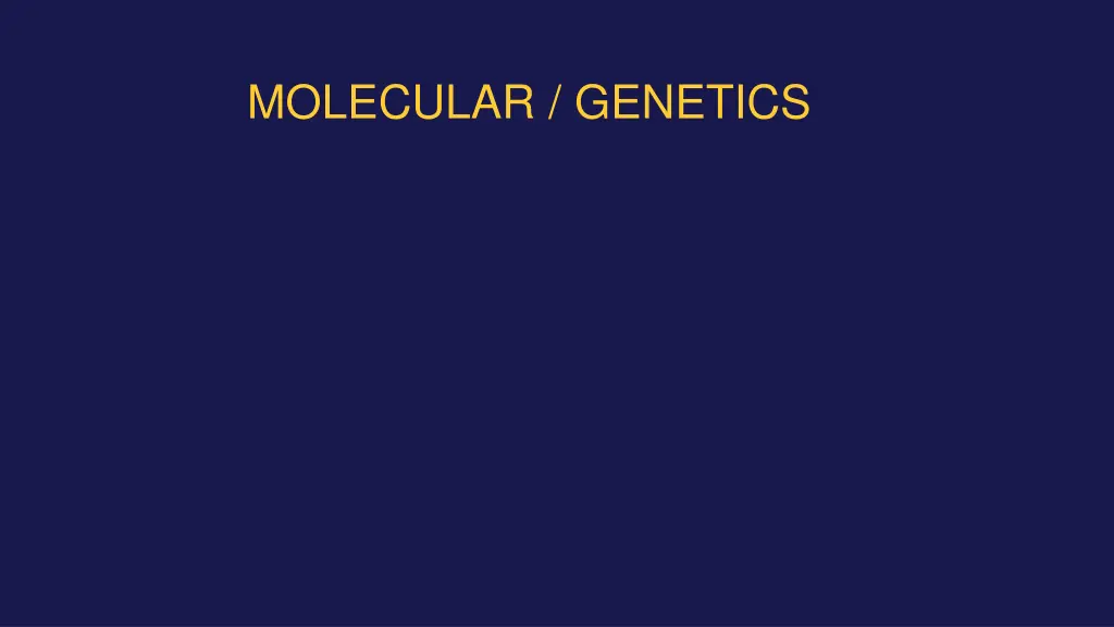 molecular genetics