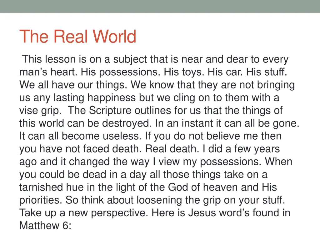 the real world