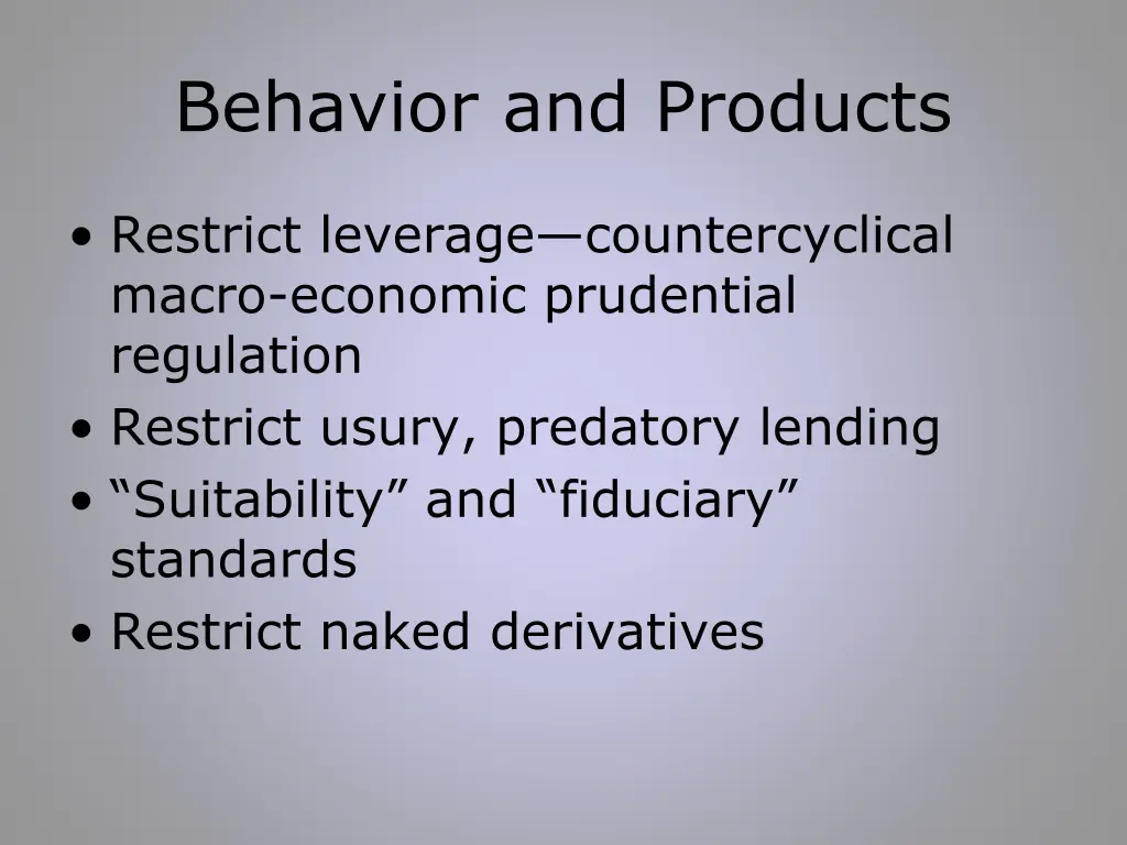 behavior and products