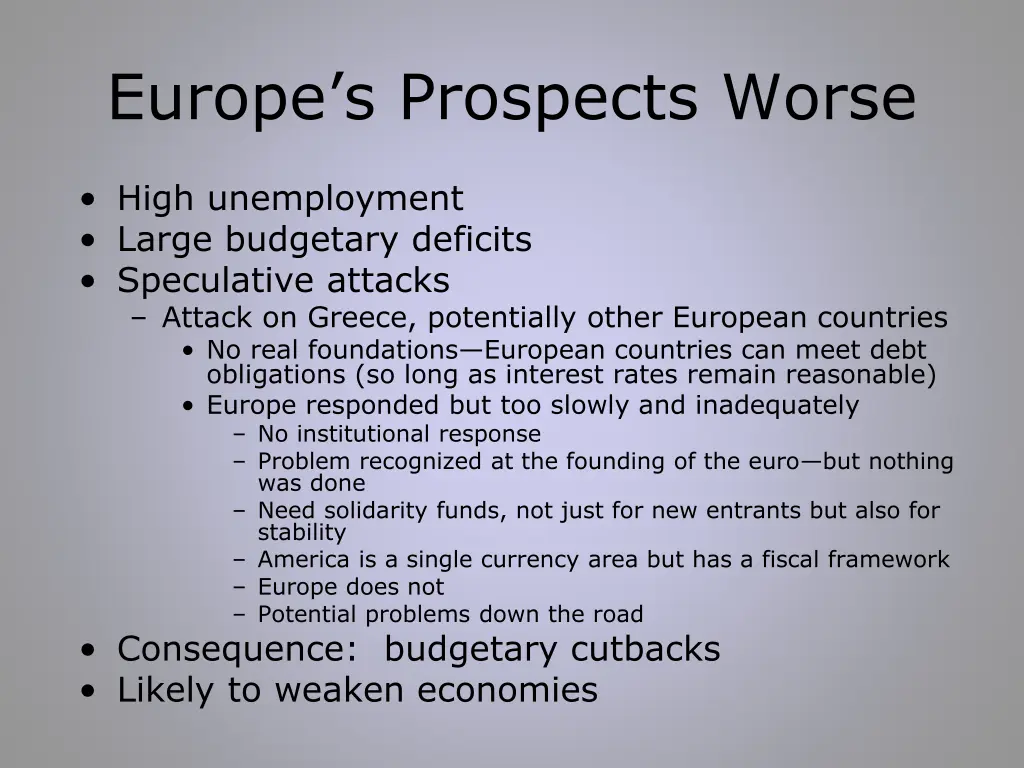 europe s prospects worse