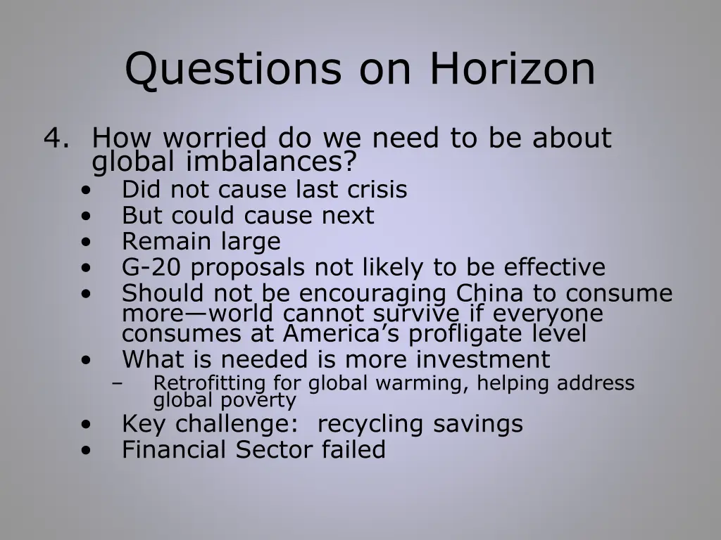 questions on horizon 1