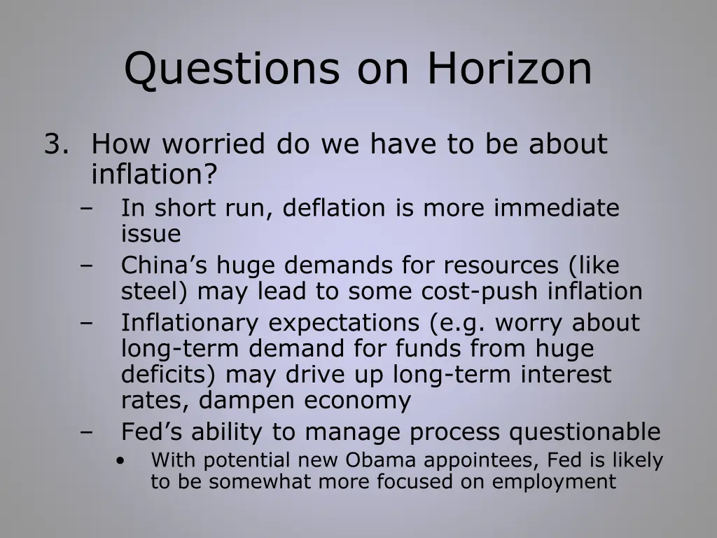 questions on horizon