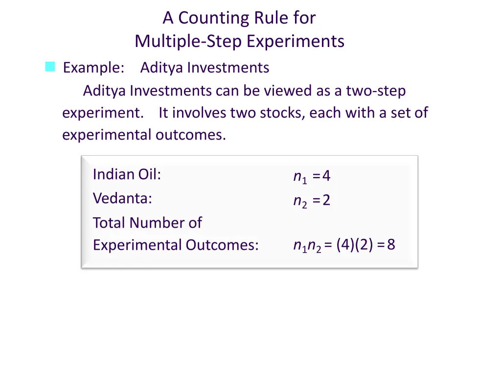a counting rule for multiple step experiments 1