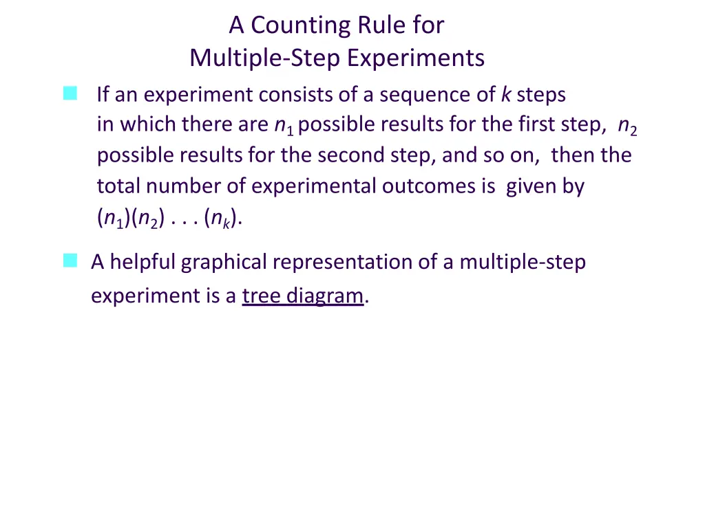 a counting rule for multiple step experiments