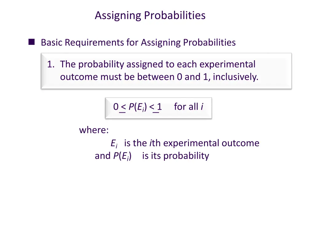 assigning probabilities