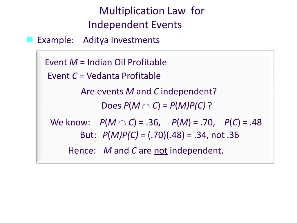 multiplication law for independent events 1