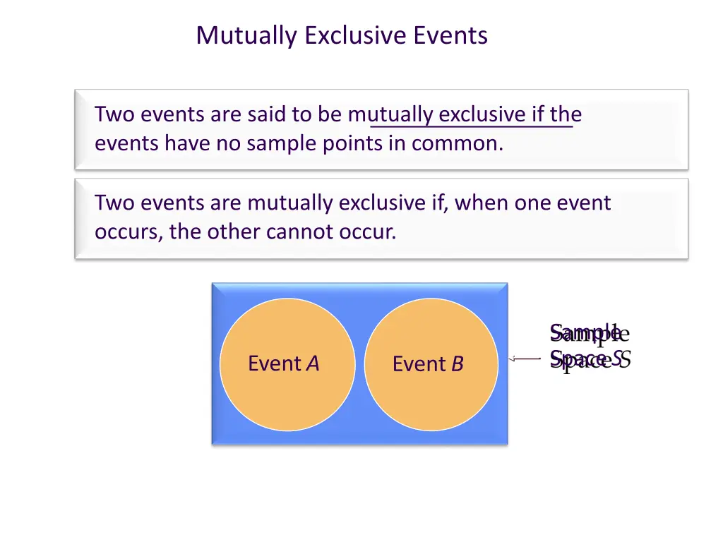 mutually exclusive events